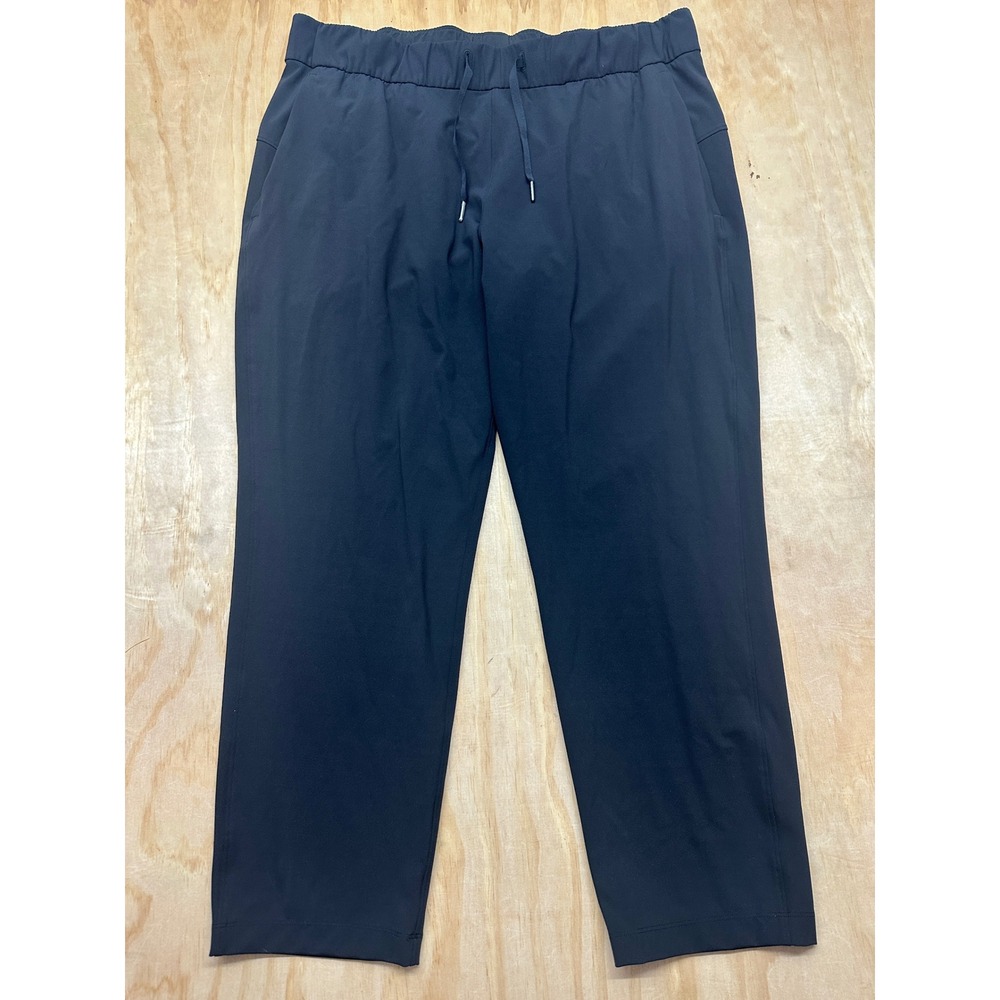 Lululemon On the Fly 7/8 Pant Black Luxtreme Drawstring Tapered Trouser 14